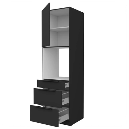 Słupek kuchenny Alatri Bl 60 DPS-210 3S 1F szafka z szufladami do zabudowy piekarnika fronty wykonane w technologii anti fingerprint