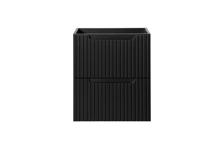 Szafka pod umywalkę Nova 50 cm czarna eleganckie pionowe frezowanie na frontach szafki do łazienki pojemne szuflady