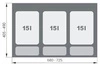 Kosz do segregacji śmieci 3x15L do szafki 80 cm