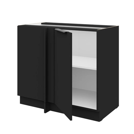 Szafka kuchenna narożna dostawiana Black 105 ND 1F BB lewa metalowy uchwyt krawędziowy szafka odporna na działanie wilgoci i uszkodzenia