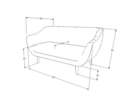 Sofa Elite szara prosta i stylowa sofa wpisująca się w każdą aranżację sofa z drewnianymi nogami
