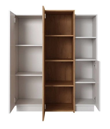 Komoda Space 110 cm biały / dąb craft złoty modernistyczny design i nowoczesna forma mebla system push to open