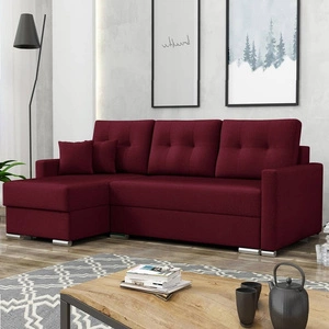 Narożnik z funkcją spania Neron bordowy lewostronny gwarantuje najwyższy komfort i funkcjonalność