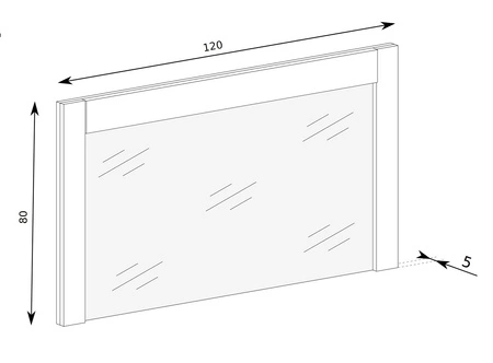 Lustro wiszące Indiana 120x80 cm kraft biały prostokątne lustro w ramie idealny dodatek do przedpokoju sypialni lub garderoby