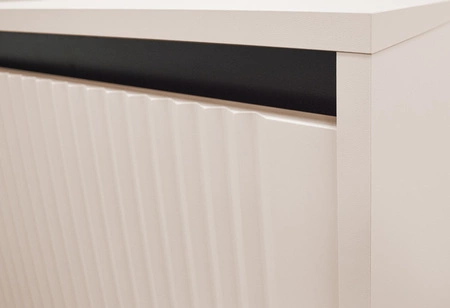 Szafka wisząca Osaka 46 cm beżowa / czarna minimalistyczny design stylowa witryna do salonu gustowny ryflowany front