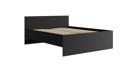 Łóżko Maxione 160x200 cm czarne idealne łóżko do sypialni dla miłośników minimalistycznych aranżacji wysoki komfortowy zagłówek