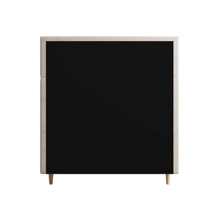 Łóżko kontynentalne Bing 100x200 beżowe w nowoczesnym skandynawskim stylu z tapicerowanym zagłówkiem łóżko z pojemnikiem