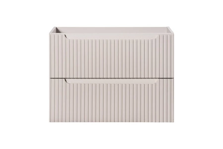 Szafka pod umywalkę Nova 80 cm beżowa designerska szafka z ryflowanymi frontami i frezowanymi uchwytami pojemne szuflady