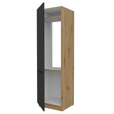 Słupek kuchenny Alatri Ar 60 LO-210 2F szafka do zabudowy lodówki fronty wykonane w technologii anti fingerprint uchwyty krawędziowe