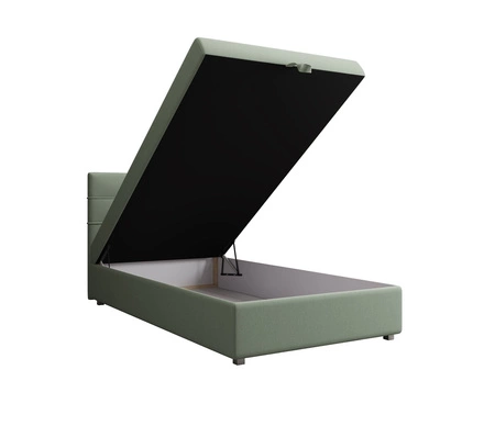 Łóżko kontynentalne Fresno 100x200 miętowe w nowoczesnym skandynawskim stylu z tapicerowanym zagłówkiem łóżko z pojemnikiem