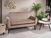 Sofa Mena ciemny beżowy prosta i stylowa sofa wpisująca się w każdą aranżację sofa z drewnianymi nogami