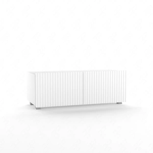 Szafka RTV Colder 100 cm biała z możliwością podwieszenia stylowy ryflowany front elegancka forma mebla w nowoczesnym stylu