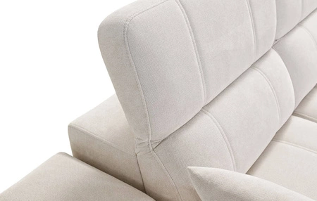 Narożnik z funkcją spania Penejos XII Lux jasny szary lewostronny stylowy narożnik rozkładany z komfortowym wysuwanym podnóżkiem