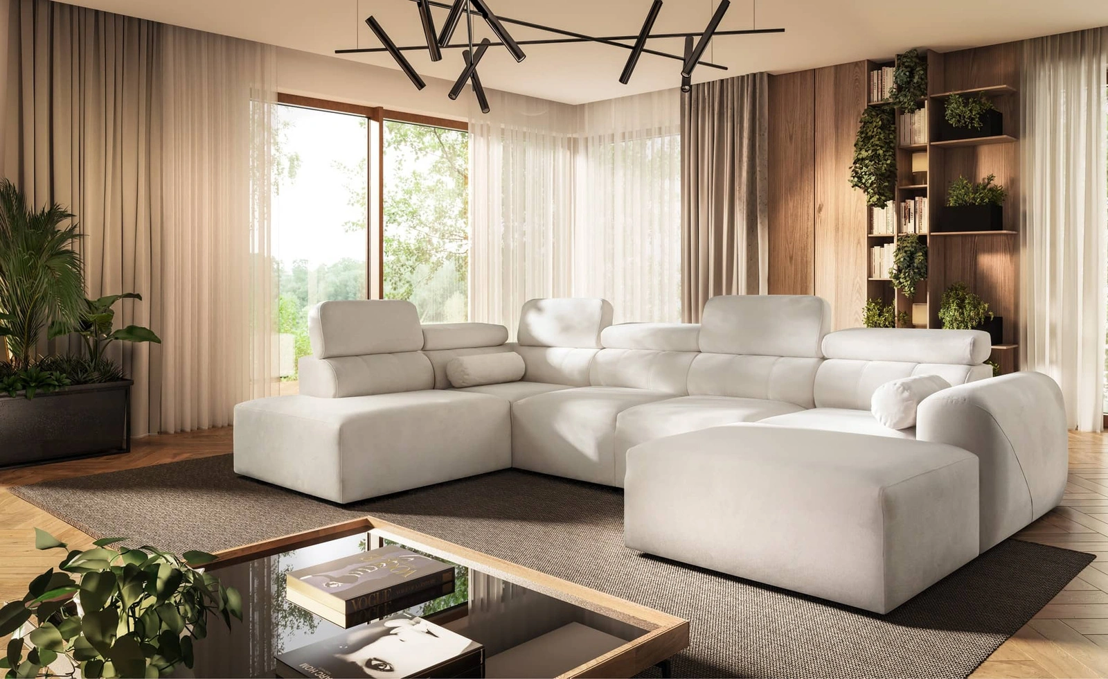 Narożnik z funkcją spania Cantare VI Narożniki do salonu Nowoczesne narożniki rozkładane do pokoju dziennego