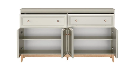 Komoda z szufladami Windsor 179 cm beżowy / dąb elegancka komoda o ciepłej i naturalnej kolorystyce stabilna drewniana podstawa