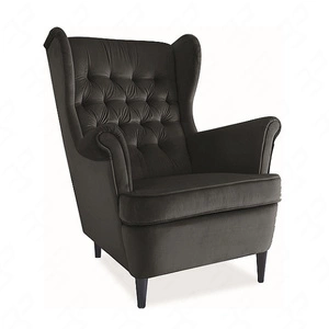 Fotel uszak Harry czarny odporny na zaciągnięcia i zadrapania komfortowy podczas wypoczynku