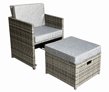 Zestaw mebli ogrodowych Delizioso szary beżowy eleganckie meble idealne do przydomowego ogrodu staranne wykonanie z technorattanu