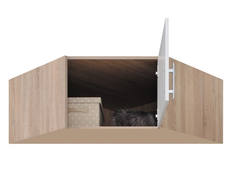 Nadstawka do szafy narożnej Caspe dąb artisan nowoczesny design wykończenie ABS oraz czarne uchwyty