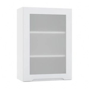 Szafka kuchenna wisząca Zova WS50 biały / jasny szary szafka do kuchni z przeszkleniem odporna na uszkodzenia frezowany uchwyt