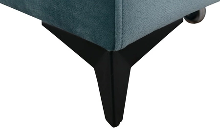 Sofa z funkcją spania Kelly turkusowa stylowa sofa do salonu o prostym designie regulowane zagłówki welurowa tkanina