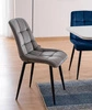 Krzesło tapicerowane Chic szare nowoczesne oraz funkcjonalne krzesło z metalowymi nogami 