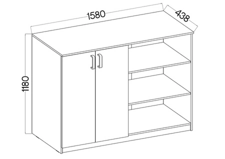 Komoda Makana 158 cm dąb artisan funkcjonalny mebel do biura gabinetu lub pokoju młodzieżowego