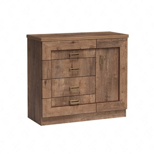 Komoda z szufladami Tade 100 cm dąb lefkas gustowny styl idealna komoda wzbogacona o metalowe uchwyty do salonu sypalni lub biura