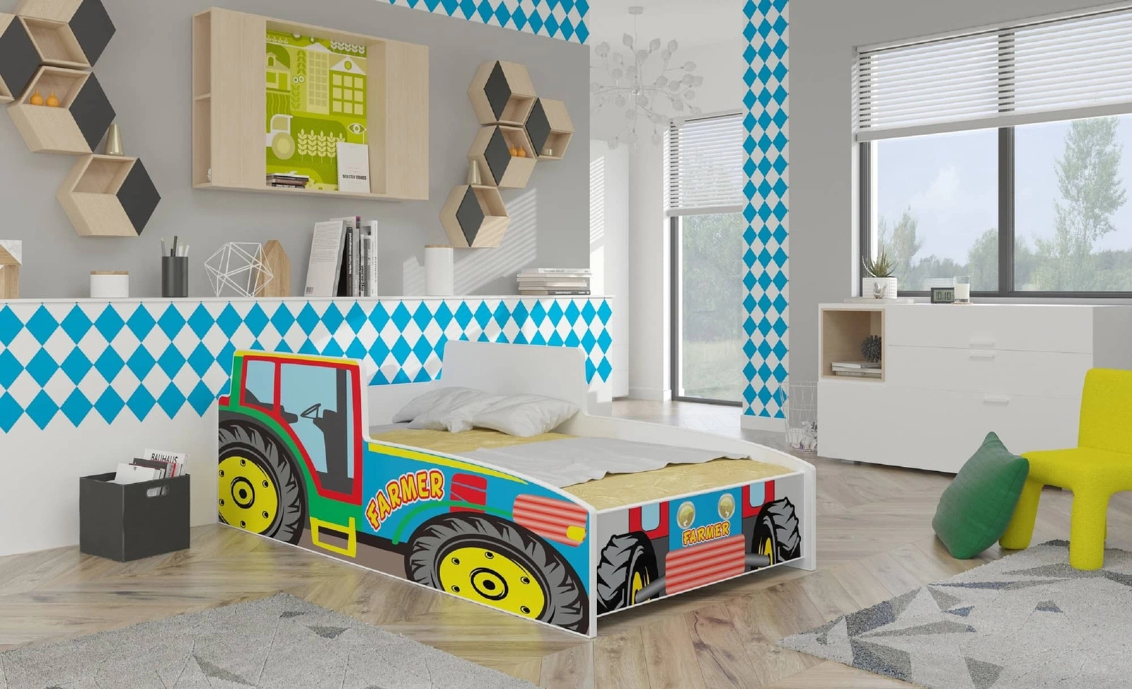 Łóżko do pokoju dziecięcego Łóżko dziecięce z materacem