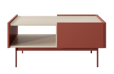 Zestaw mebli Vellore ceglasty elegancka meblościanka o oryginalnym designie subtelnie obniżone blaty stanowią dekorację mebli