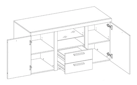 Komoda z szufladami Rene 156 cm dąb lefkas designerski i komfortowy mebel do nowoczesnych oraz funkcjonalnych wnętrz