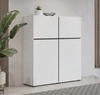 Komoda wysoka Cross 119 cm biała nowoczesny design idealna komoda do salonu sypialni lub biura prosta forma