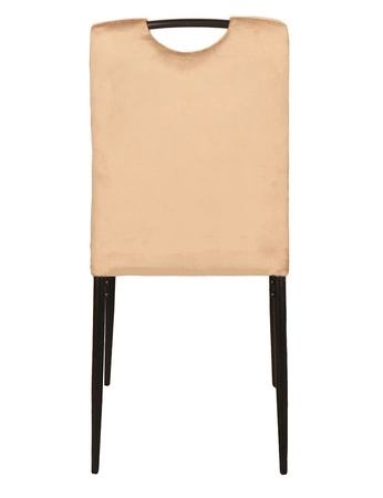 Krzesło tapicerowane Rip 38x43 cm beżowe klasyczne oraz ponadczasowe krzesło do jadalni z metalowymi nogami