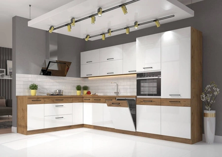 Zestaw mebli kuchennych narożny Vento 210x350 cm idealny do wnętrz w stylu klasycznym i nowoczesnym