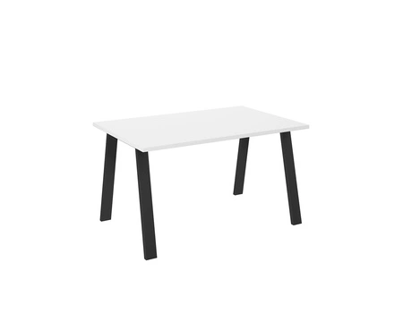 Stół Malden 138x90 cm biały / czarny prosta forma mebla wzbogacona o stylowe czarne nogi w stylu loftowym blat odporny na rozlanie cieczy