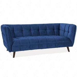 Sofa Castello III granatowa prosta i stylowa sofa wpisująca się w każdą aranżację idealna sofa z drewnianymi nogami