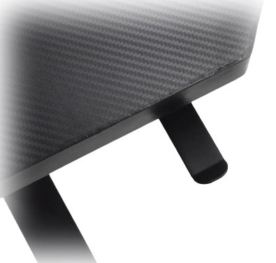 Biurko gamingowe Zeo czarne designerskie i ergonomiczne biurko antypoślizgowy karbonowy blat w całości pokryty podkładką oświetlenie LED