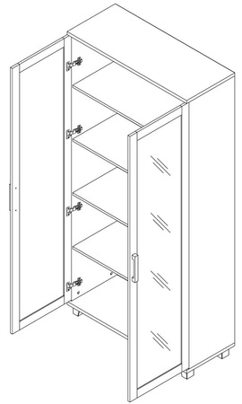 Witryna szeroka Maximus 100 cm dąb catania nowoczesny design obrzeża wykończone specjalną okleiną elementy z bezpiecznego szkła hartowanego