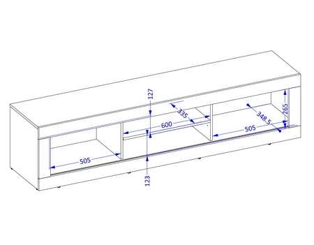 Szafka RTV Tudor 180 cm dąb samdal / czarny z drzwiami przesuwnymi idealna do wnętrz w stylu industrialnym do salonu lub pokoju dziennego