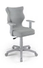 Krzesło do biurka Duo szary popiel dopasowane do wzrostu 146-176,5 cm ergonomiczne krzesło obrotowe z regulowanymi podłokietnikami