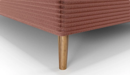 Łóżko kontynentalne Totti 140x200 indyjski róż stylowe łóżko z pojemnikiem na pościel trójwymiarowa tkanina o wyrazistych prążkach