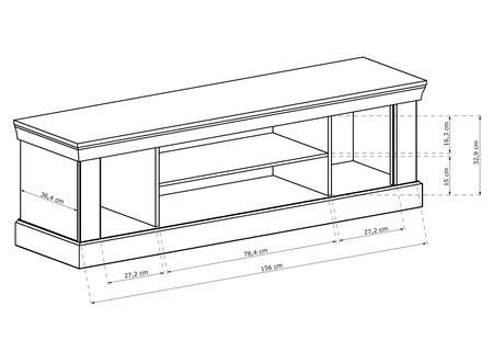 Szafka RTV Antica 162 cm dąb craft złoty stylowa szafka pod telewizor o rustykalnym charakterze metalowe srebrne uchwyty