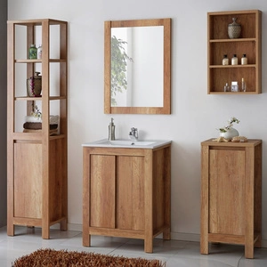 Zestaw mebli łazienkowych Classic eleganckie szafki do łazienki w stylu klasycznym zachwycają prostym designem stabilna podstawa