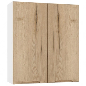 Szafka kuchenna wisząca Zova W80/92 biały / dąb halifax szafka odporna na działanie wilgoci i uszkodzenia stylowe frezowane uchwyty