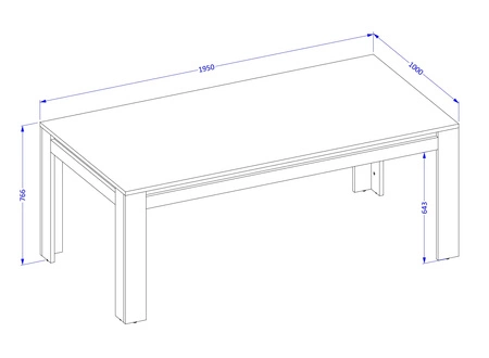 Stół Tudor 100x195 cm dąb samdal / czarny stylowy design stabilna konstrukcja świetna propozycja do salonu jadalni i pokoju dziennego