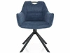 Krzesło tapicerowane Remo Brego granatowe nowoczesne krzesło obrotowe z metalowymi nogami stylowe krzesło kubełkowe