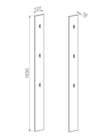 Wieszak ścienny Simply 13 cm szary minimalistyczny design funkcjonalny dodatek do przedpokoju pionowy wieszak z czarnymi dodatkami