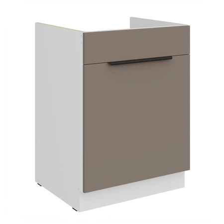 Szafka kuchenna pod zlewozmywak z szufladą Fiuggi Wh 60 ZL 1S BB fronty szafki kuchennej wykończone w technologii anti fingerprint