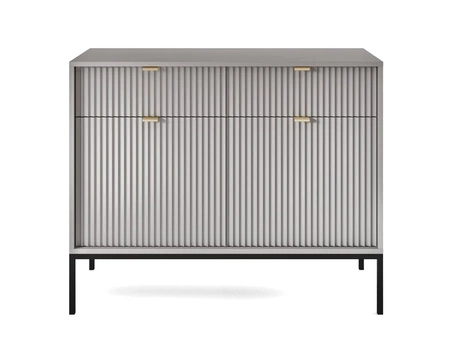 Komoda z szufladami Lovro 104 cm szara nowoczesny design zachwyci miłośników wyrazistych wnętrz