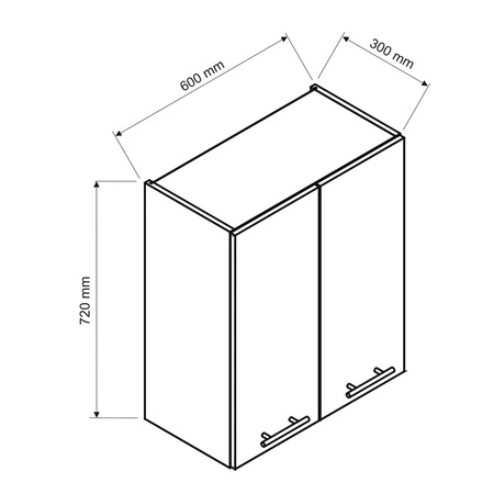 Szafka kuchenna wisząca Zova W60 biała szafka do kuchni z dwoma frontami odporna na działanie wilgoci i uszkodzenia frezowane uchwyty