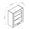 Szafka kuchenna wisząca Zova WS60 biała szafka do kuchni z przeszkleniem odporna na uszkodzenia stylowy frezowany uchwyt